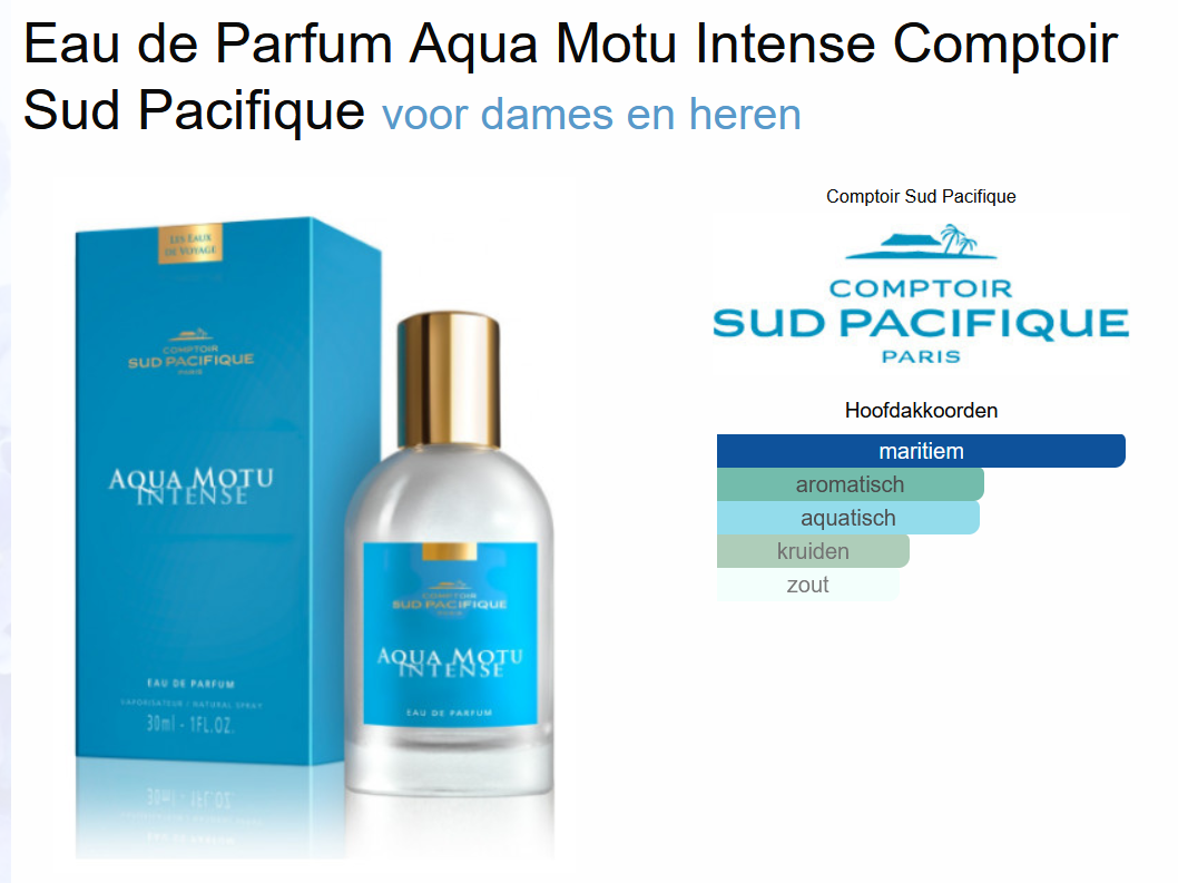 Comptoir Sud Pacifique Aqua Motu Intense Eau de Parfum 100 ml