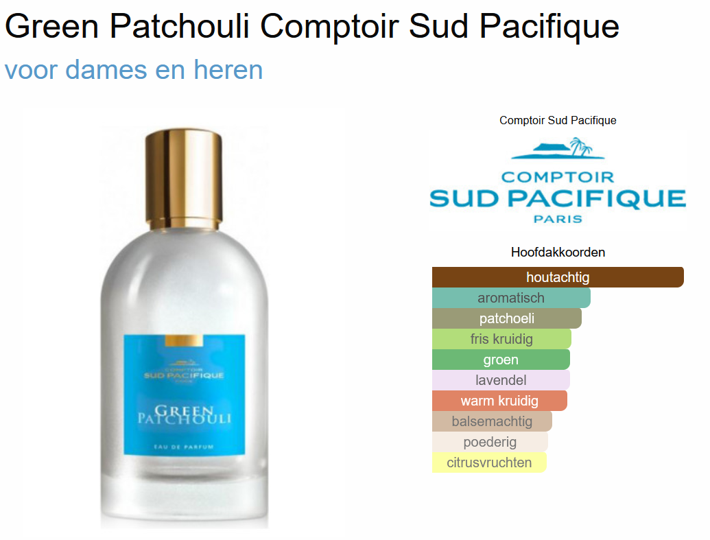 Comptoir Sud Pacifique Green Patchouli Eau de Parfum 100 ml