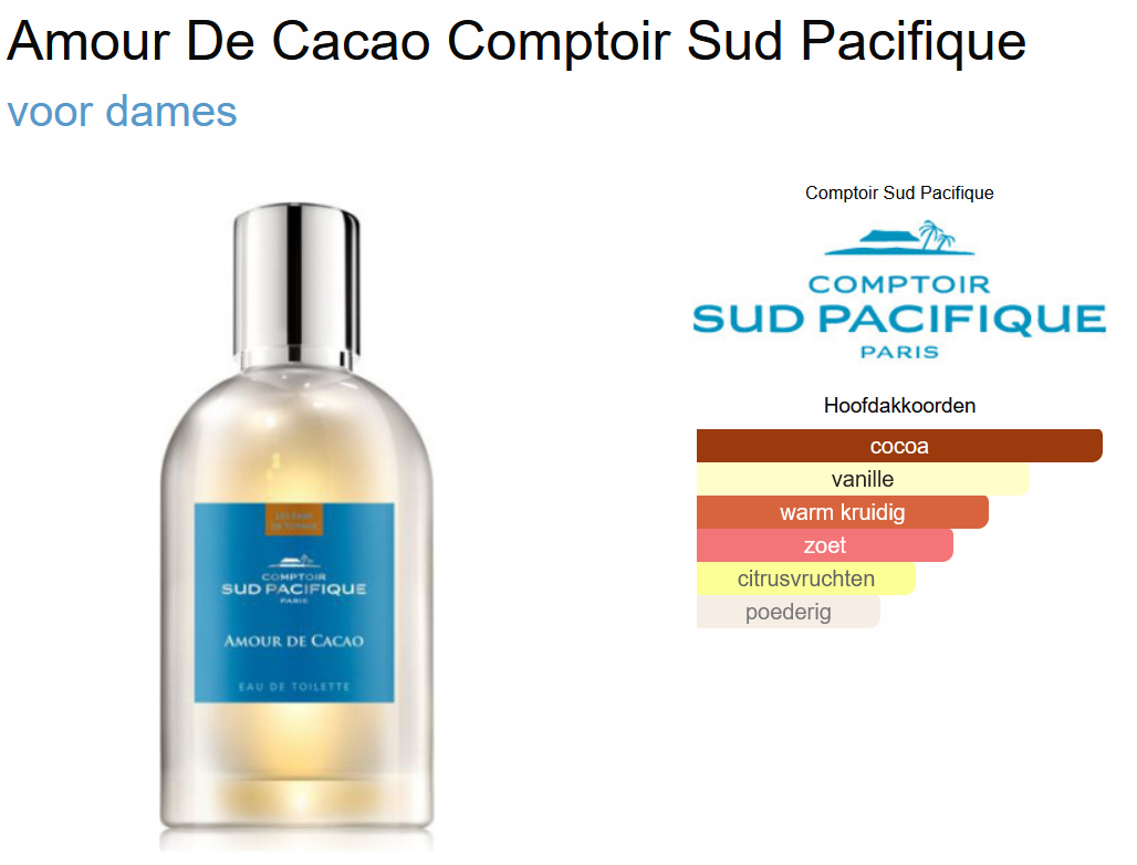 Comptoir Sud Pacifique Amour de Cacao Eau de Toilette 100 ml