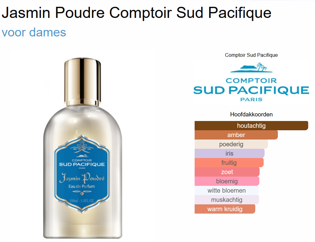 Comptoir Sud Pacifique Jasmin Poudré Eau de Parfum 100 ml