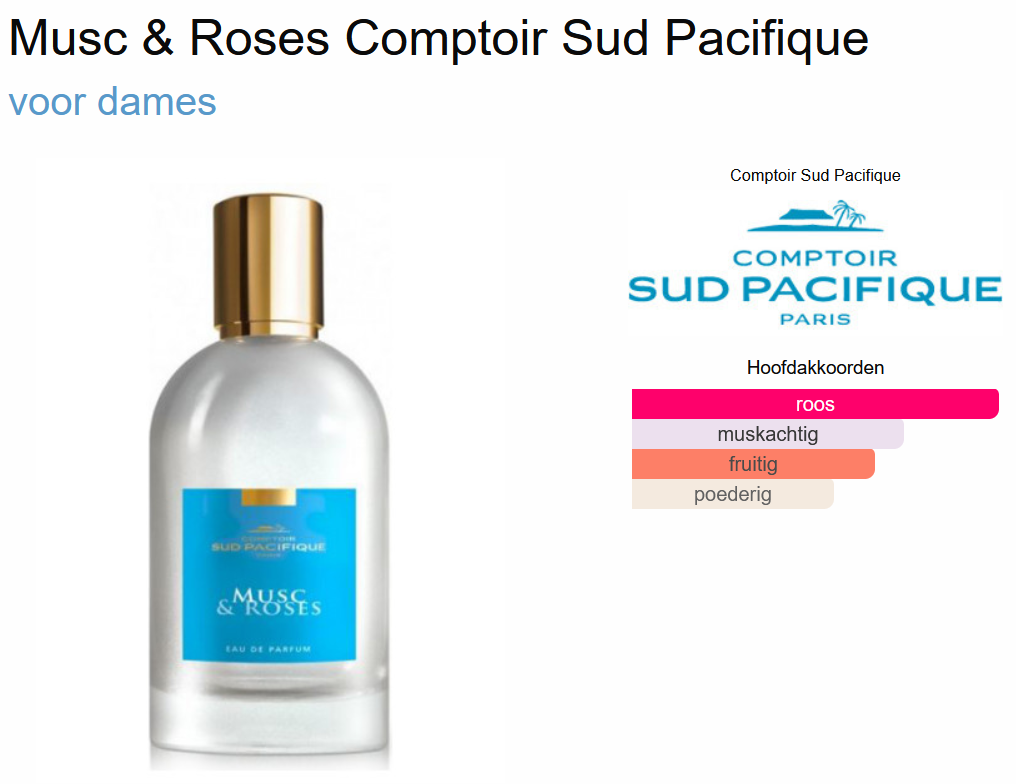 Comptoir Sud Pacifique Musc & Roses Eau de Parfum 100 ml