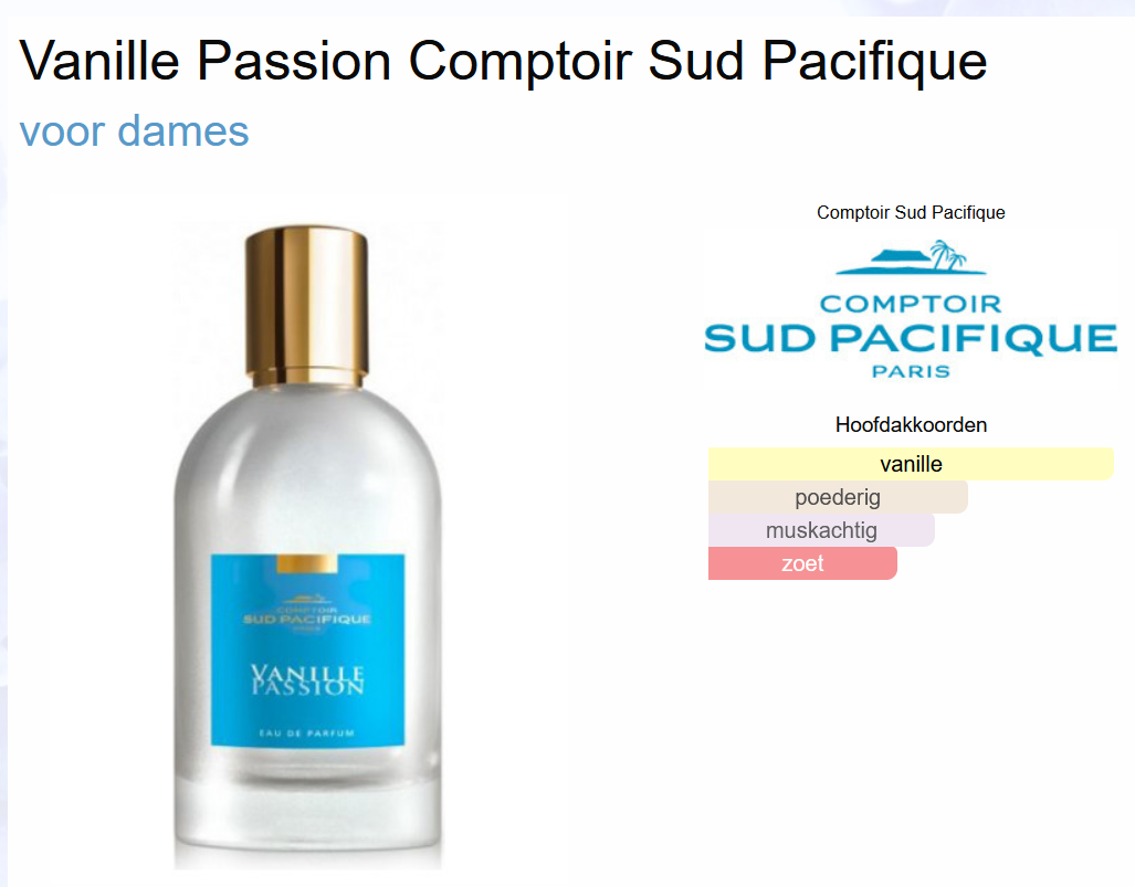 Comptoir Sud Pacifique Vanille Passion Eau de Parfum 100 ml