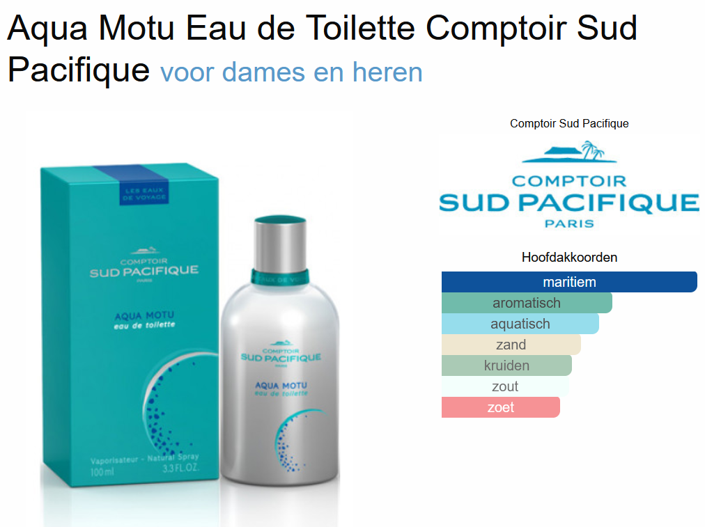 Comptoir Sud Pacifique Aqua Motu Eau de Toilette 100 ml